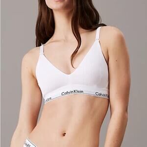 Calvin Klein Soft Triangle Wireless Nursing Bralette Cream Pink Size XL